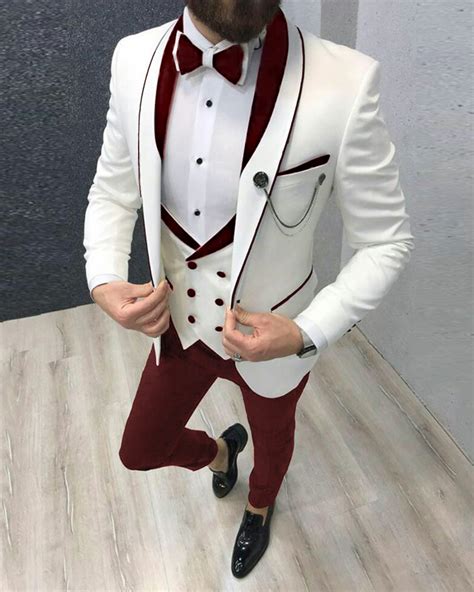 white velvet wedding suits